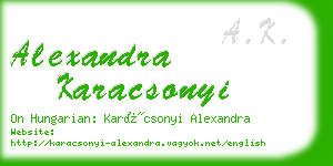 alexandra karacsonyi business card